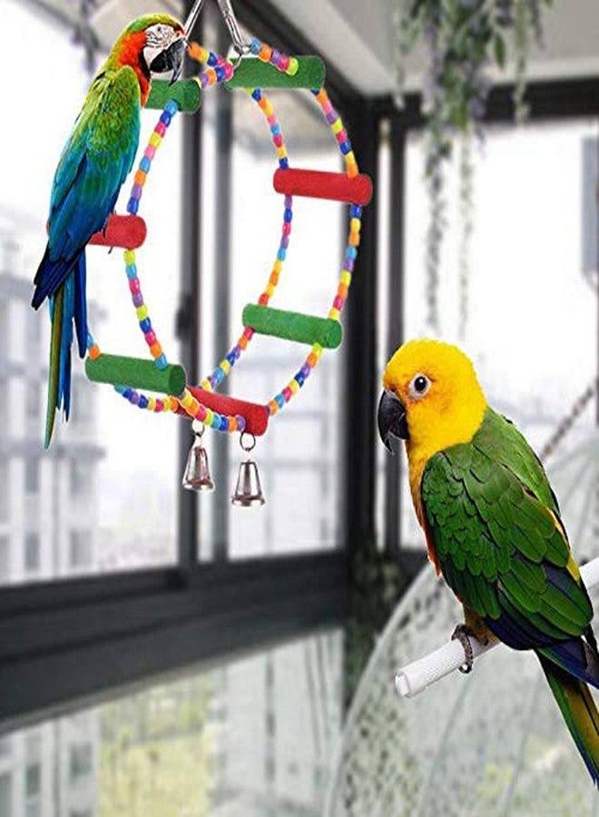 ويستيرن إرا لعبة تأرجح خشبية طبيعية مرحة على شكل عجلة خرز للطيور، من العصر الغربي - Image 1